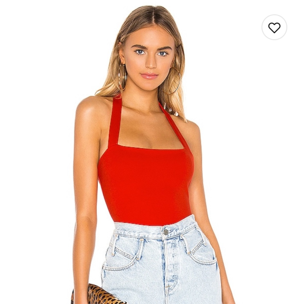 Superdown — Red Halter Bodysuit